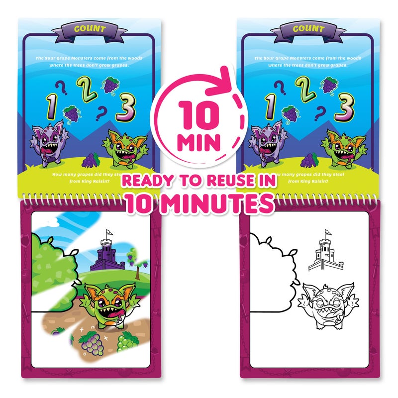 Scentco Water Magic - Patented Gourmet Scented Reusable Water Reveal Activity Books - No Mess, All Fun (Grape Kingdom and Construction) - Image 4